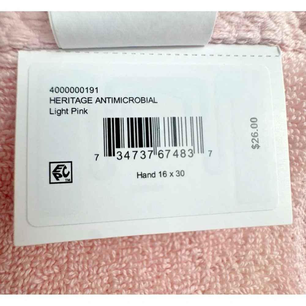 Lacoste Home Heritage Pink Supima Cotton Hand Towels Set of 2, 16